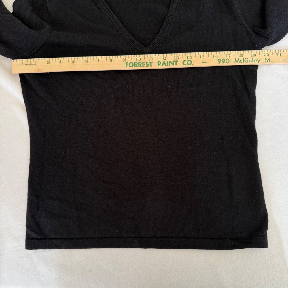 Eddie Bauer Cotton Cashmere V-Neck Sweater Women's M Black Knit Long Sleeve VTG - Picture 5 of 6
